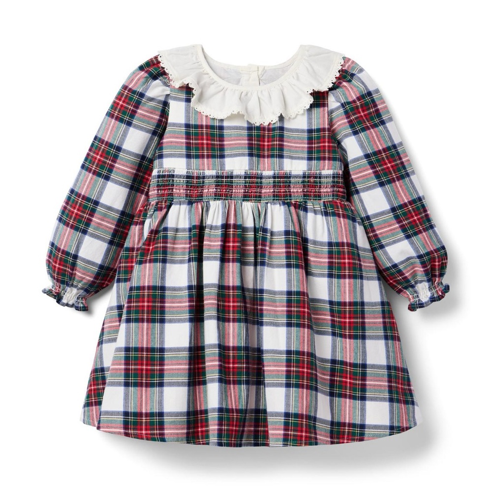 Janie and Jack Tartan Plaid Ruffle Collar Dress